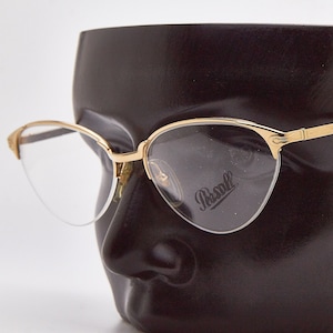 vintage PERSOL eyeglasses RATTI ERAS 18k Gp frame vintage eye glasses 1980s sunglasses cateye glasses golden sunglasses cat eye eyeglasses