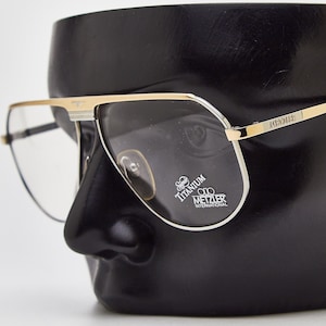 Vintage eye glasses 80s/METZLER 0790 721 Gold Plated Pure Titanium/Aviator eyeglasses,oversize sunglasses,Aviator glasses,1980s sunglasses