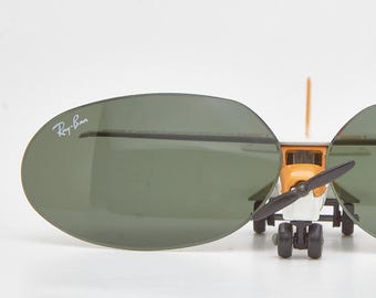 Lentes rectangulares Ray Ban de Luxottica, lentes de 59 mm para gafas de sol de la década de 2000