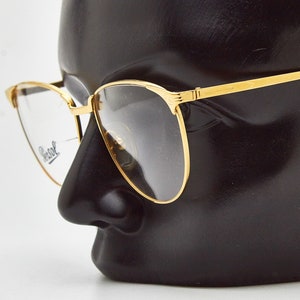 Vintage Men&#39;s 1980s eyeglasses PERSOL RATTI ELI Cat-Eye Glasses Gold Metal Frame Oversize Sunglasses Pilot 1980 Iconic Lady&#39;s