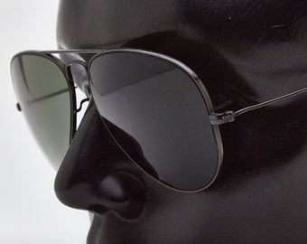 Vintage Ray Ban Aviator Sonnenbrille, Schwarz Bausch & Lomb, 1980er Jahre