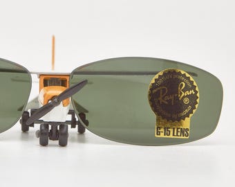 Lentes rectangulares Ray Ban de Luxottica, lentes de 55 mm para gafas de sol de la década de 2000