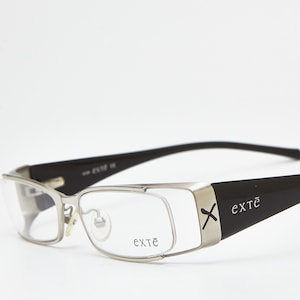 Welcome to 2000s with EXTÈ Black & Silver Eyeglasses – 2000s Retro Minimalist Frames