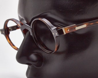 Vintage eyeglasses  OLIVER by VALENTINO 1002 Round Metal Frame Hipsters Rockabilly Fashionable 80squiet luxury