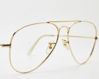 Vintage Algha Gold Round 14KT Gf Curl Side Temple Eyeglasses