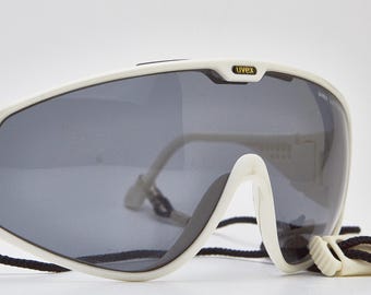 Original Vintage 1980s UVEX Streamlined Shield Rave Sunglasses, Burning Man Goggles