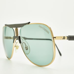 Vintage Sunglasses Kanye West ALITALIA PROFESSIONAL 560 56A 4/80 Special Series Azzurra 58 mm Metal Frame Green Lenses Classic Eyewear 198*