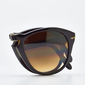 Persol Ratti 714/N, Black Folding Vintage 1960s Sunglasses Steve