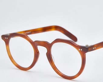 Vintage from 1990s Pantos Tortoiseshell Round Eyeglasses by TAXI 1918 , Classic Tortoise Eyewear