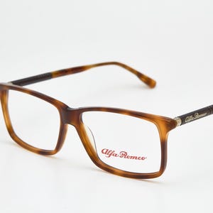 Y2K Alfa Romeo Eyeglasses, Tortoise Shell Frame, 2000s Style