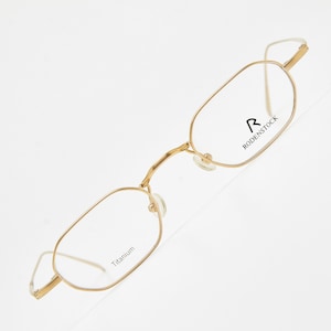 1990s vintage RODENSTOCK eyeglasses R4291,gold glasses,oval gold titanium frame for sunglasses,narrow eyeglasses steampunk,oval eyeglasses