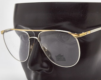 Vintage Sunglasses Aviator Sunglasses LACOSTE 767 Gold Silver