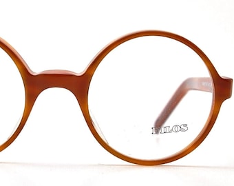 Vintage Filos Eyeglasses, Tortoise Shell Oval Frames, 1980s Italian Specs