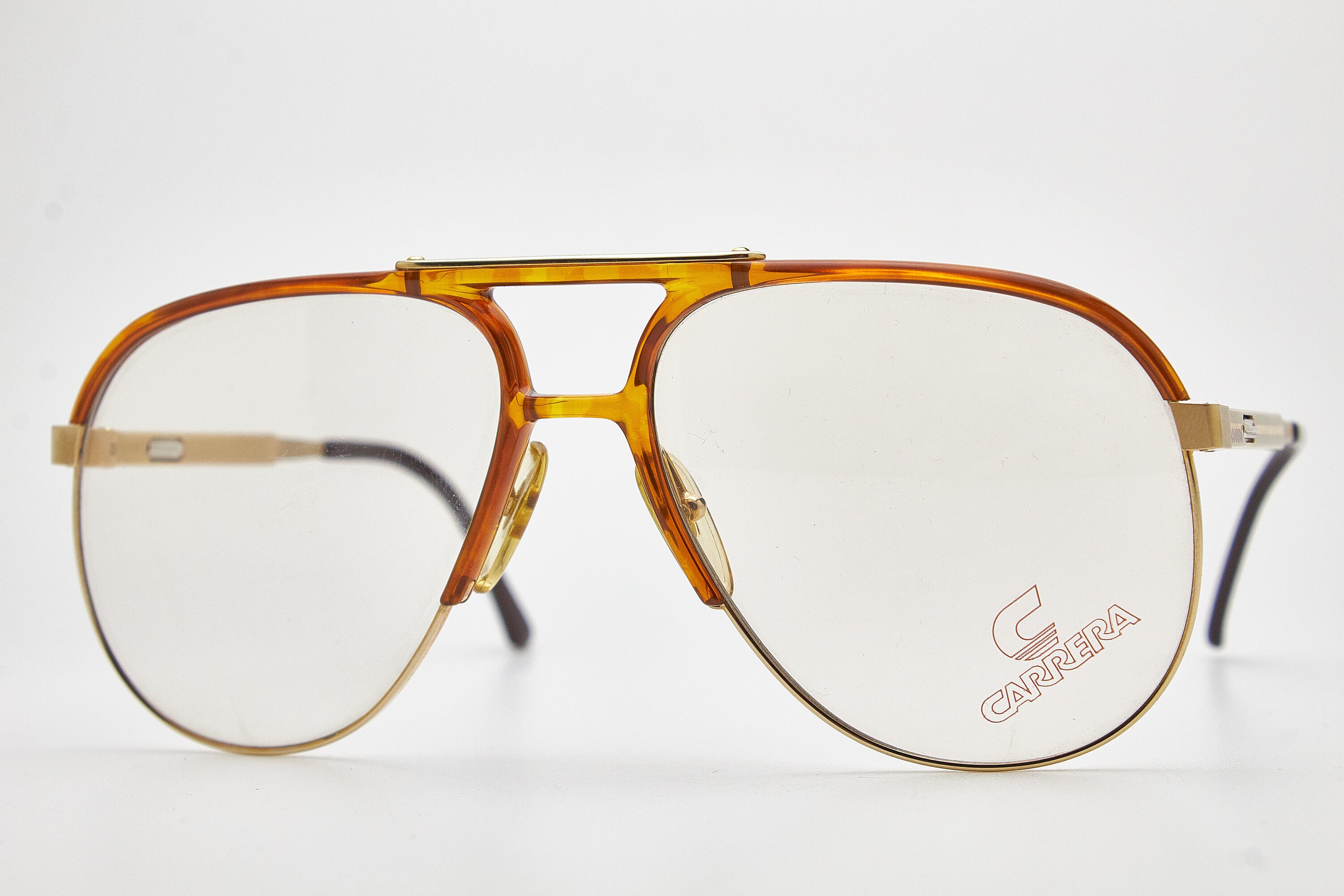 Vintage Carrera Aviator Glasses, Tortoise Shell Frame, 80s 