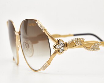 Vintage Caviar M6848 C82 Champagne Series Swarovski Sunglass FRAMES Made Italy CAVIAR Metal Eyeglass Frames for sale | eBay main image 4