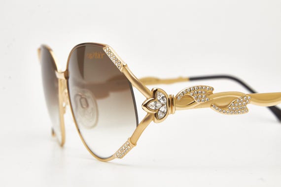 Sunglasses Champagne Series Sunglasses Caviar M.6125 Luxury Sunglasses Gold Butterfly Frame With Crystals