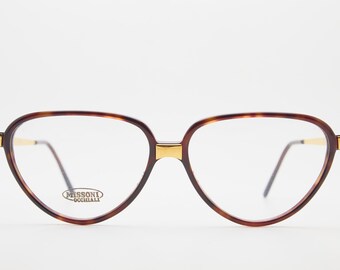Vintage Missoni Gold Tortoise Trim Square Cat Shaped  Italian Designer Eyewear Vintage 80s MISSONI Cat-eye Glasses, Gold Metal Frame  main image 3