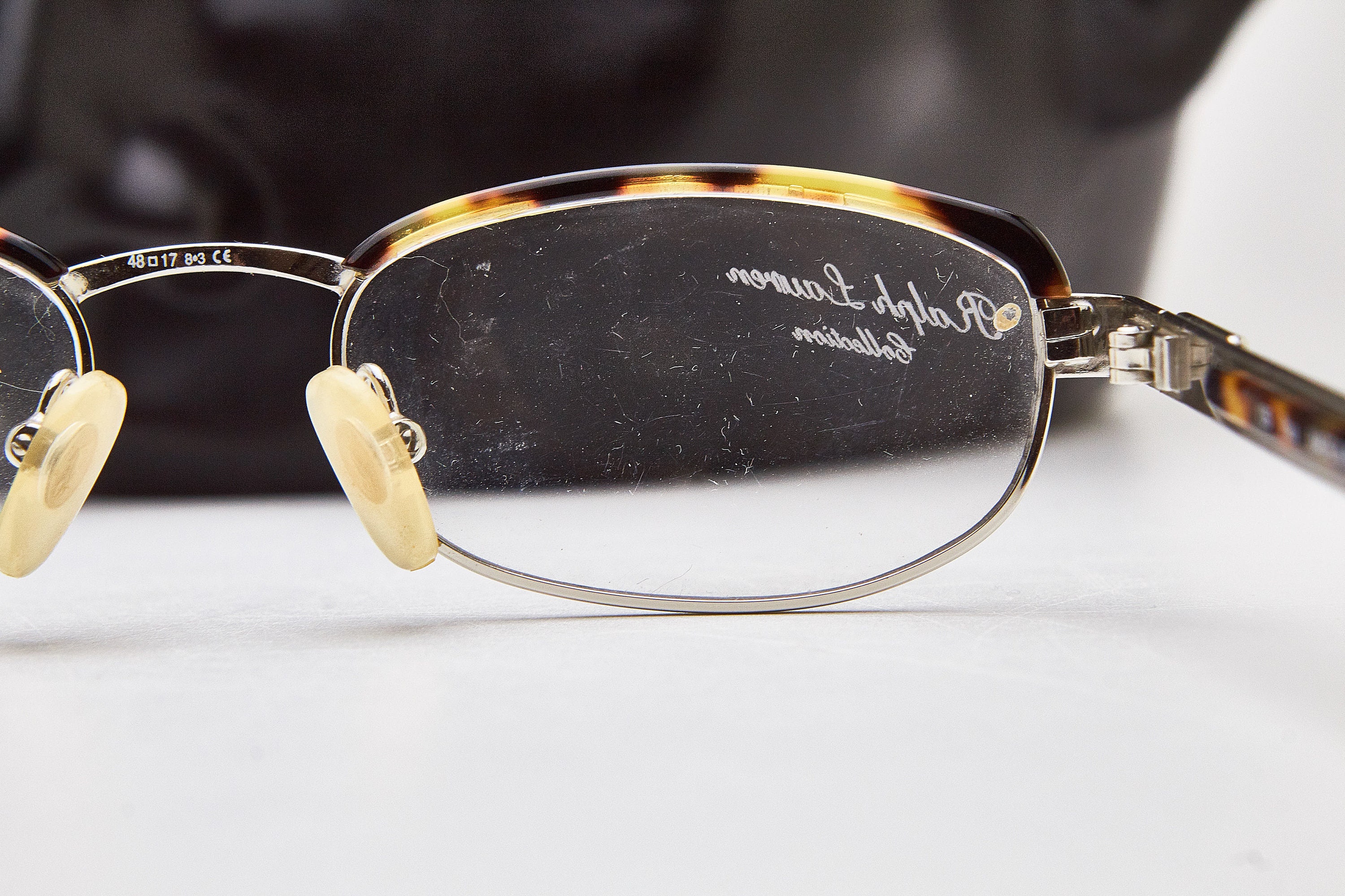 Vintage NOS Y2K Narrow Angular Metal Ralph Lauren Eyeglass Frames with New Lens Ralph Lauren Polo Silver Metal Half Rim Oval Eyeglasses Polo  main image 3