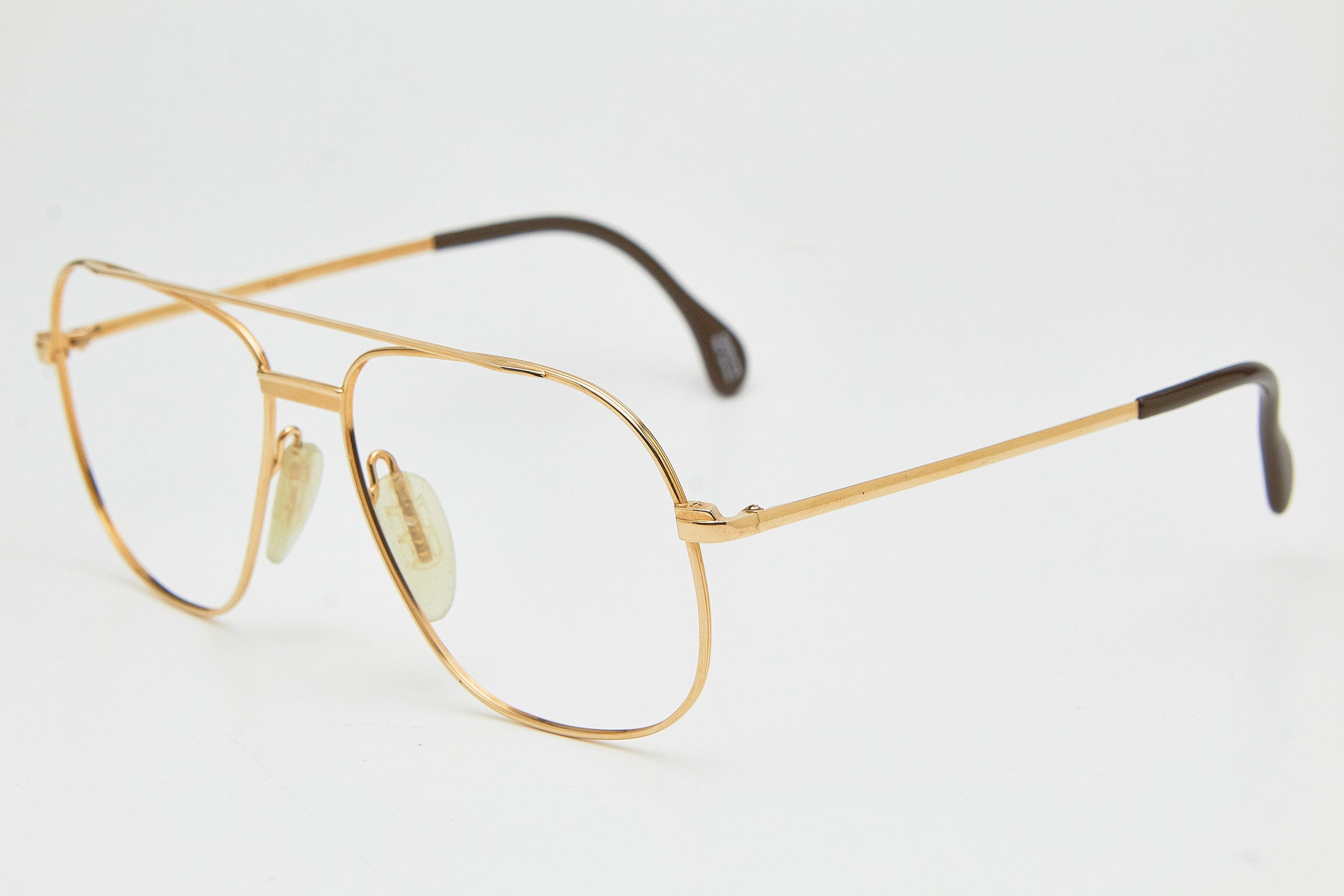 Vintage MARWITZ Gold Aviator Glasses, 80s Metal Oversized Eyewear