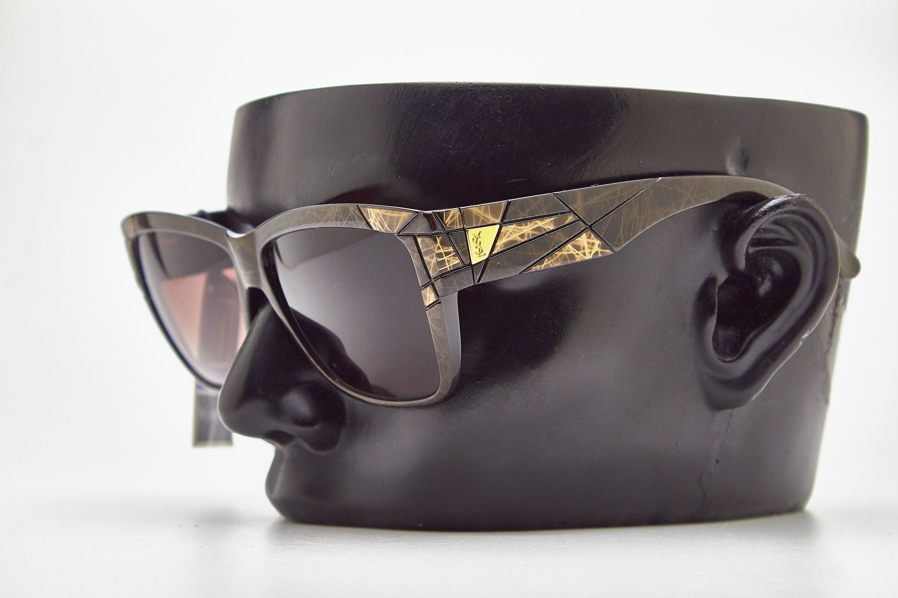Vintage YSL Sunglasses, 80s Deauville Tortoise, Gold Mosaic  display picture 1
