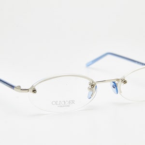 Y2K vintage oval eyeglasses 2000s/vintage OLIVER by VALENTINO eyeglasses/blue oval eyeglasses/oval frame/rimless eyeglasses/Y2K eyeglasses image 4