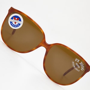 Aviator Vintage Winter braune Katzenaugen Sonnenbrille 1980er Jahre VUARNET POUILLOUX PX2000 Nylon Braun polarisierte Gläser Sci Eyewear Mann Frau 80s