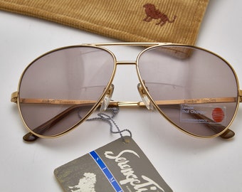 Vintage Serengeti Simba Aviator Sunglasses, Gold Frame, Corning Optics
