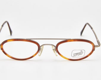 Y2K WEB Tortoise Shell Oval Sunglasses, 2000s Vintage Eyeglasses