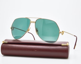 Gafas de sol Cartier Vendome de aviador de titanio con detalles en oro de 24 quilates