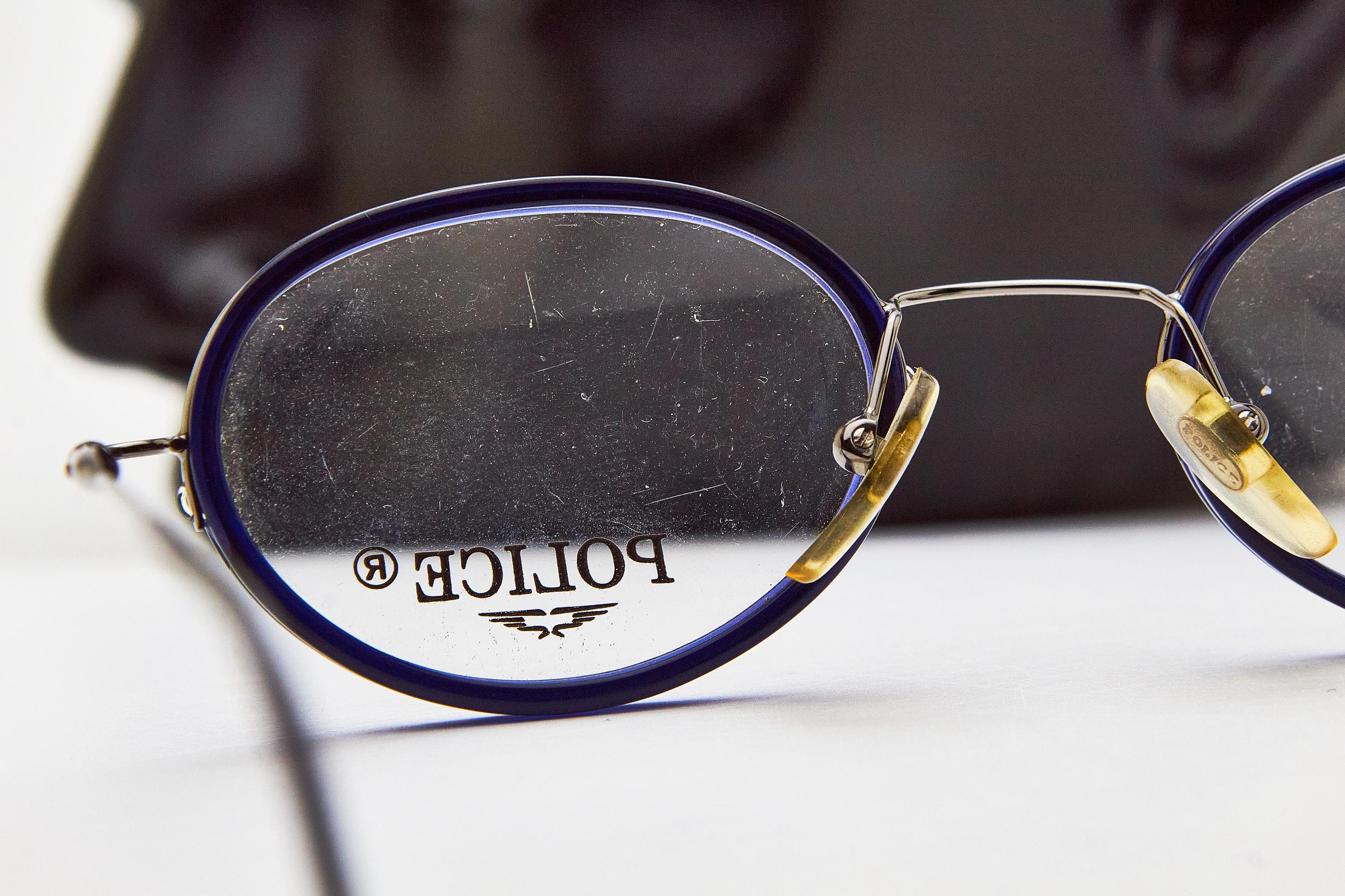 Vintage POLICE 2388 Round Frames Glasses Black Silver Metal Frame 49 20 Unisex Police S8383 579B 2 – Vintage Frames Company main image 3