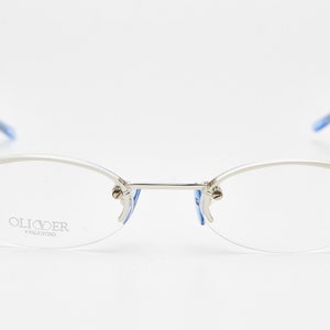 Y2K vintage oval eyeglasses 2000s/vintage OLIVER by VALENTINO eyeglasses/blue oval eyeglasses/oval frame/rimless eyeglasses/Y2K eyeglasses image 2