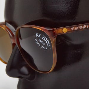 Aviator Vintage Winter braune Katzenaugen Sonnenbrille 1980er Jahre VUARNET POUILLOUX PX2000 Nylon Braun polarisierte Gläser Sci Eyewear Mann Frau 80s