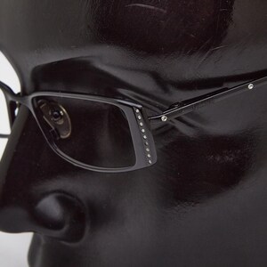 2000s vintage MOSCHINO M3283 black slim rectangular shades,Narrow Hipsters Frames,eyeglasses,2000s glasses,Y2K eyeglasses,fancy shadow