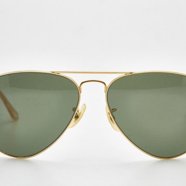 lunettes de soleil vintage RAY BAN AVIATOR 1/30 10K go Bausch Lomb, lunettes aviator, lunettes dorées, lunettes rayban lunettes de soleil des années 80