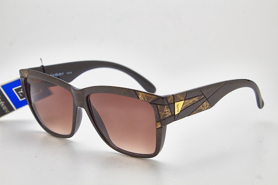 Vintage YSL Sunglasses, 80s Deauville Tortoise, Gold Mosaic  display picture 2