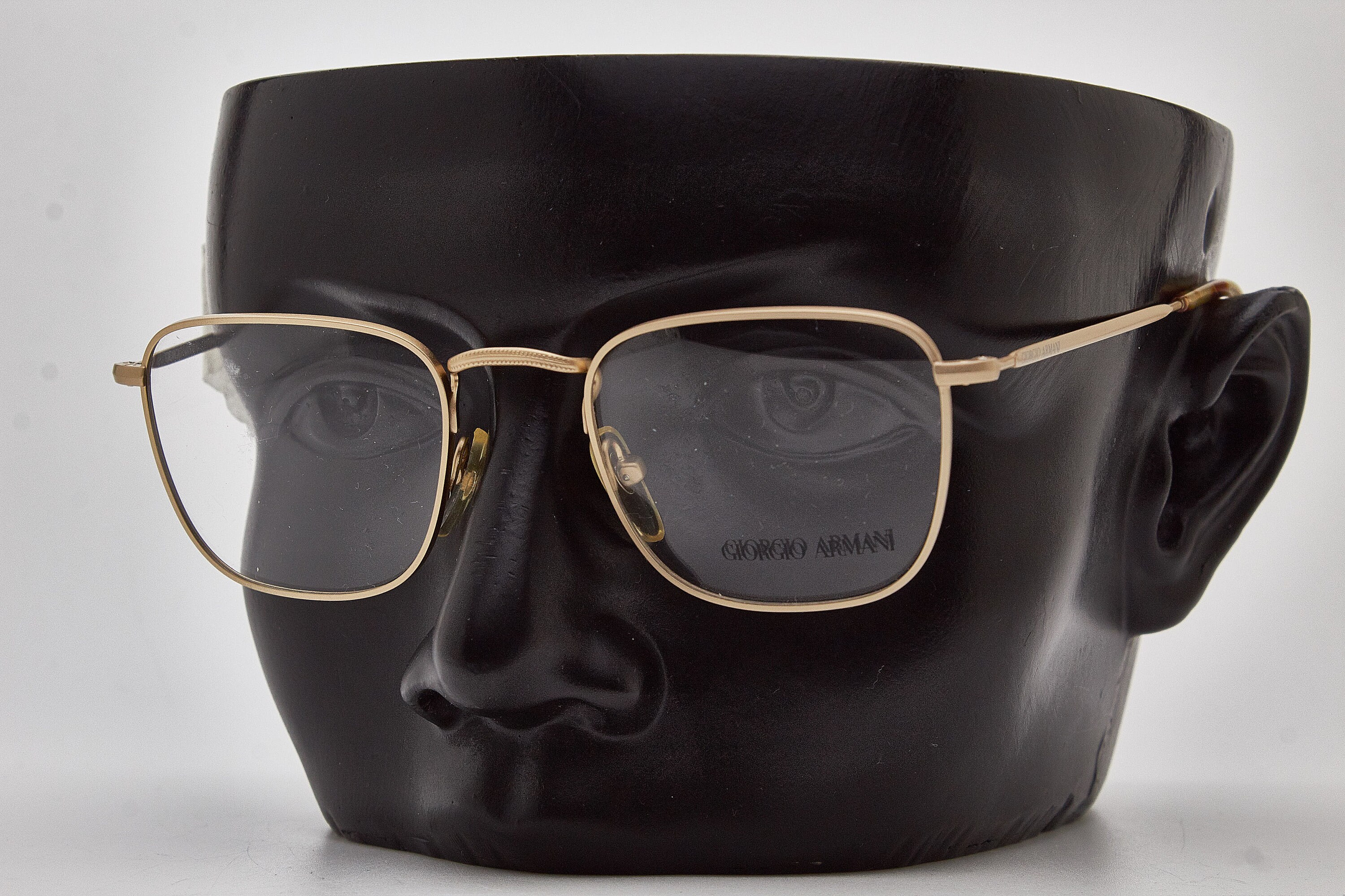 Giorgio Armani Vintage Eyeglasses Archive 90s Gold Metal Rectangle