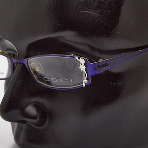 2000s vintage ECECI 5113 blue eyeglasses,slim rectangular shades,narrow glasses,eyeglasses,Y2K eyeglasses,angular frames,fancy glasses