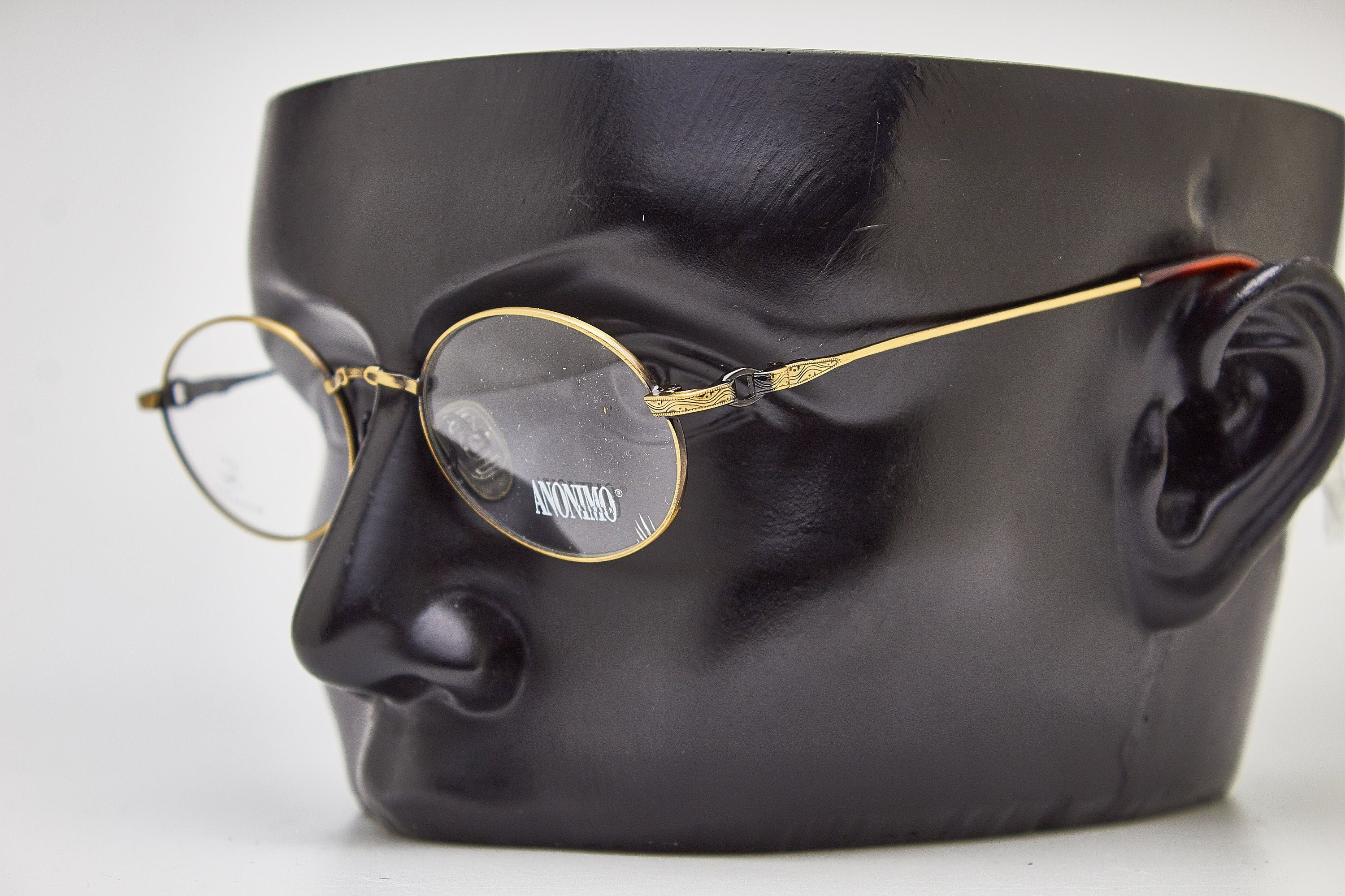 Vintage ANONIMO 9739 Titanium Oval Glasses, Gold/brown Framequiet