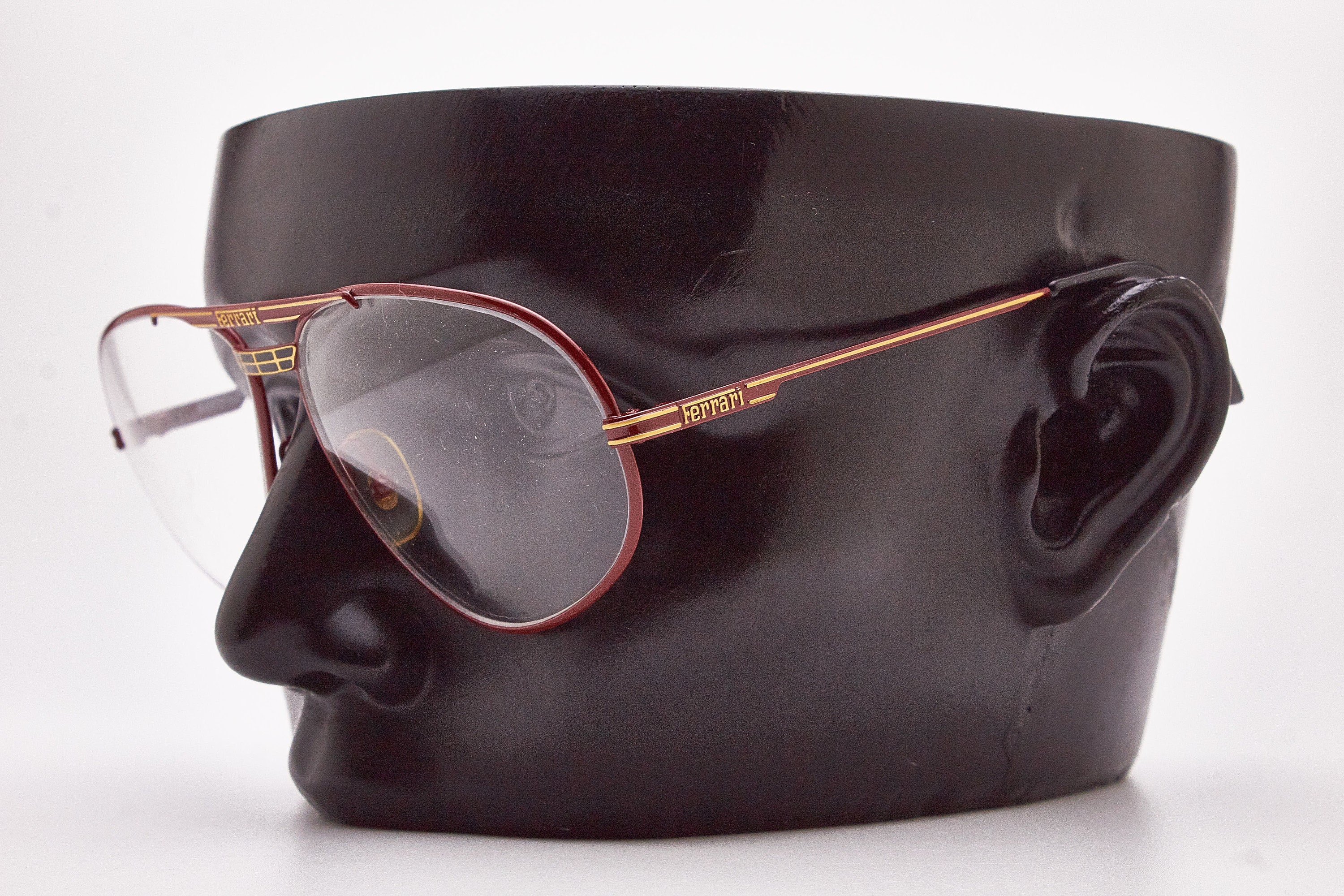 Vintage Ferrari Aviator Glasses – 80s Red Metal Frame - Etsy