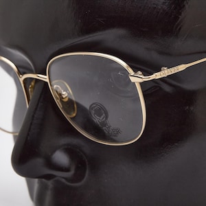 2000s vintage OLIVER by VALENTINO gold oval futuristic eyeglasses,narrow glasses,eyeglasses,2000s glasses,Y2K gold round frames,fancy shadow
