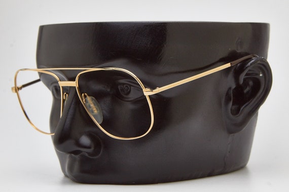 Vintage MARWITZ Gold Aviator Glasses, 80s Metal Oversized Eyewear