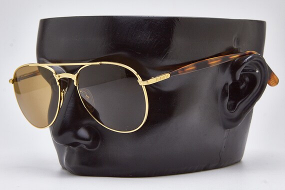 Tortoiseshell Aviator Sunglasses with Gold Arms Charming Charlie Aviator Sunglasses Gold Metal Frame  main image 2