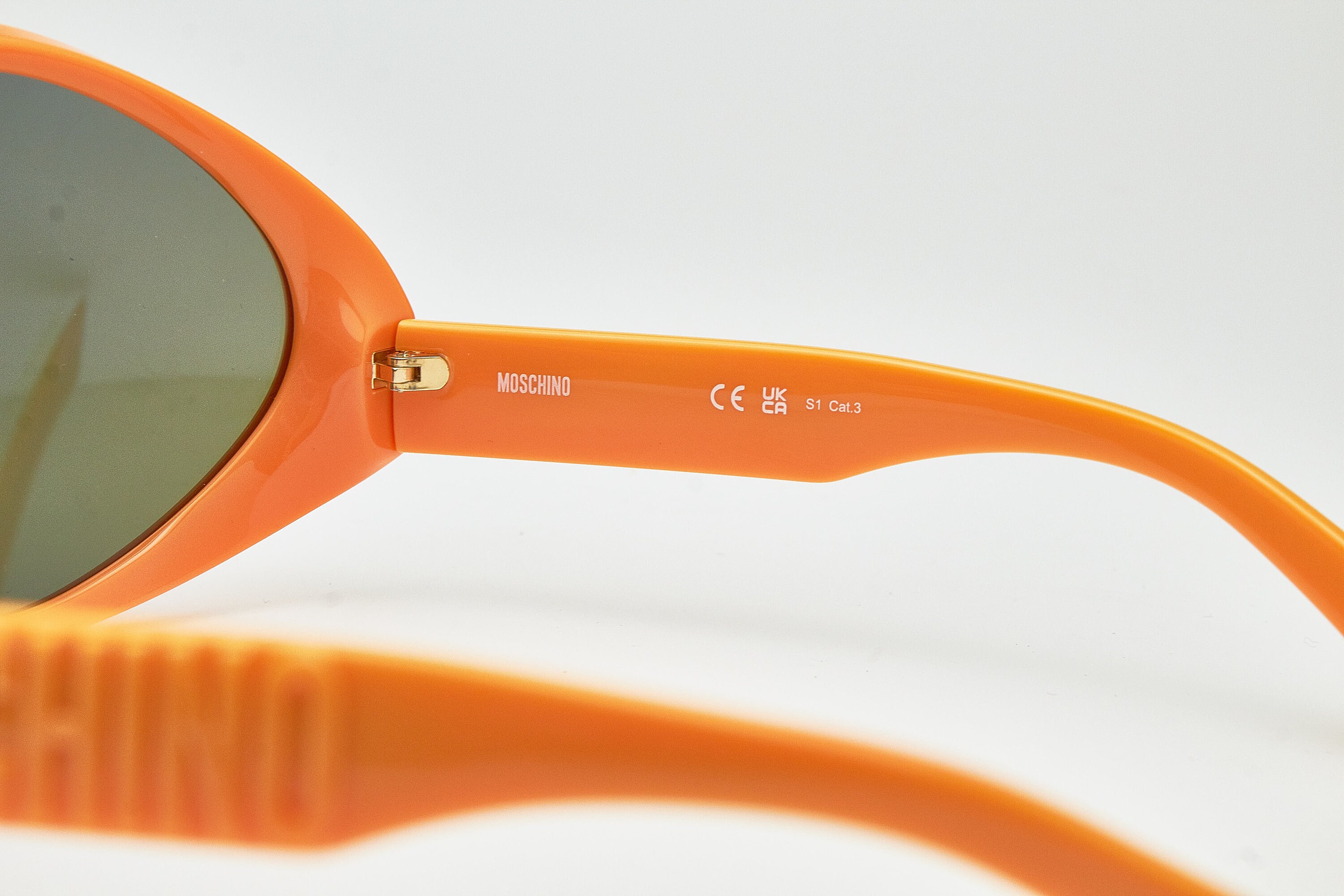 MOSCHINO Orange Oversized Sunglasses | Blue Iridium Lenses 