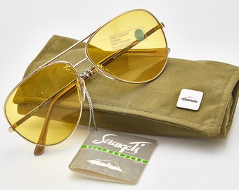 Yellow Sunglasses Photochromic Serengeti Kilimanjaro , Gold Vintage Aviator Oversized , High Contrast Orange Lenses From Yellow Lenses