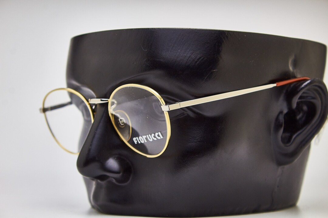Vintage Round Es-fiorucci HI-TECH Gold Eyeglasses-steampunk Glasses ...