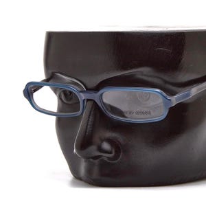 Giorgio Armani Blue Rectangle Glasses, Vintage Archive Pieces 2000s , Frame Narrow Y2K
