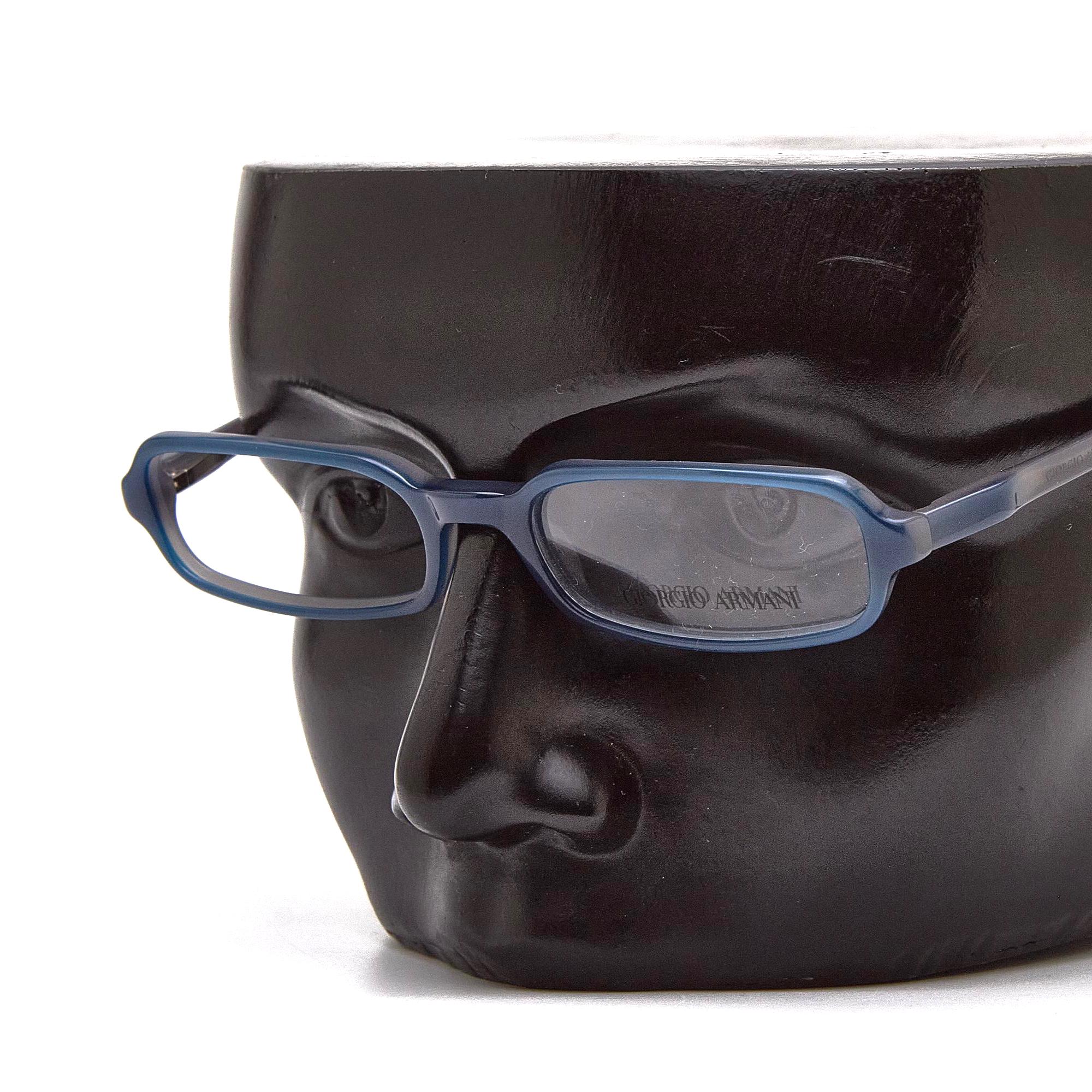 Giorgio Armani 2032 Blue Narrow Rectangle Glasses, Vintage Archive