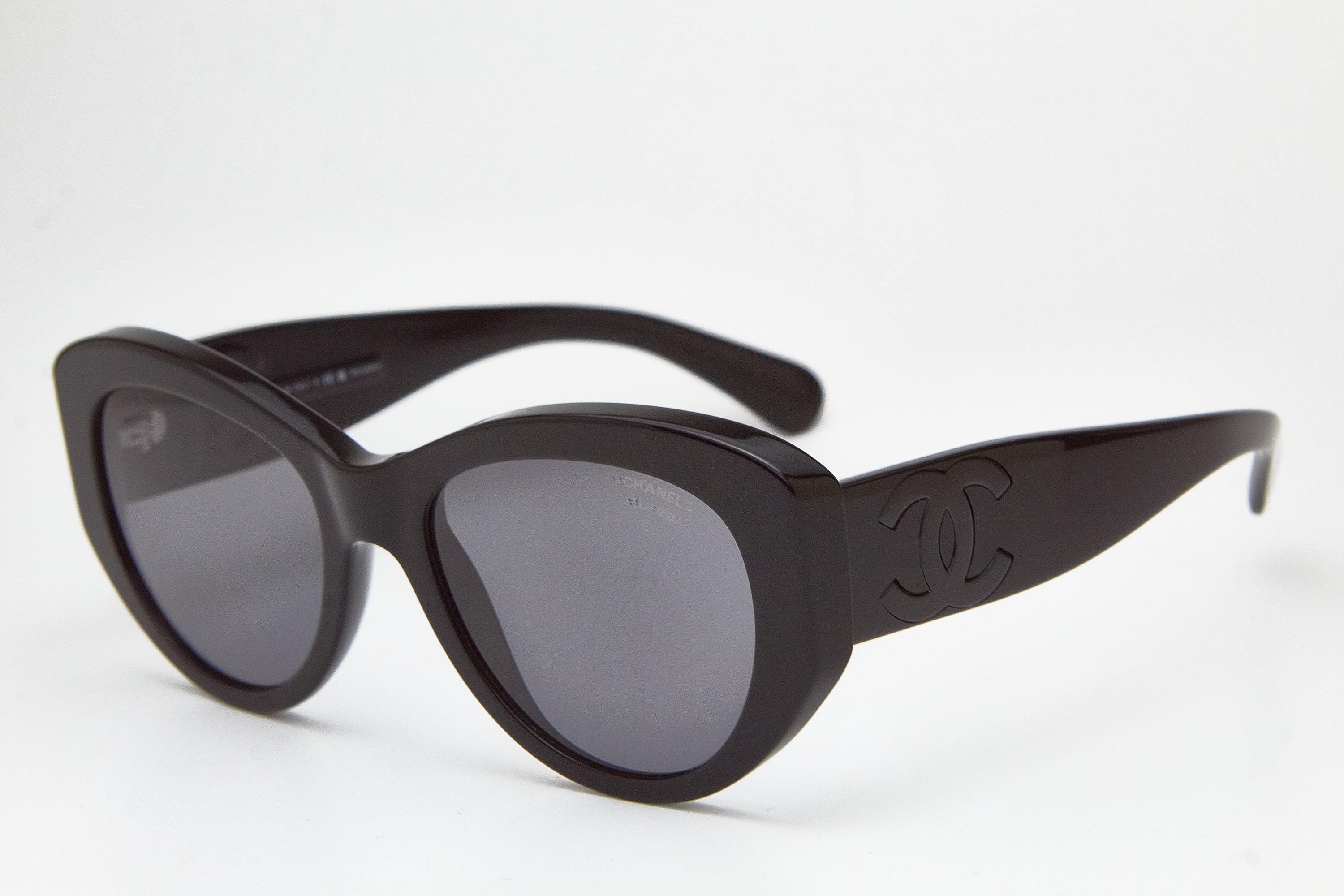 Vintage Chanel Polarized Butterfly Sunglasses with Case, etc. Chanel Acetate Quilted Polarized Butterfly CC Sunglasses  main image 2