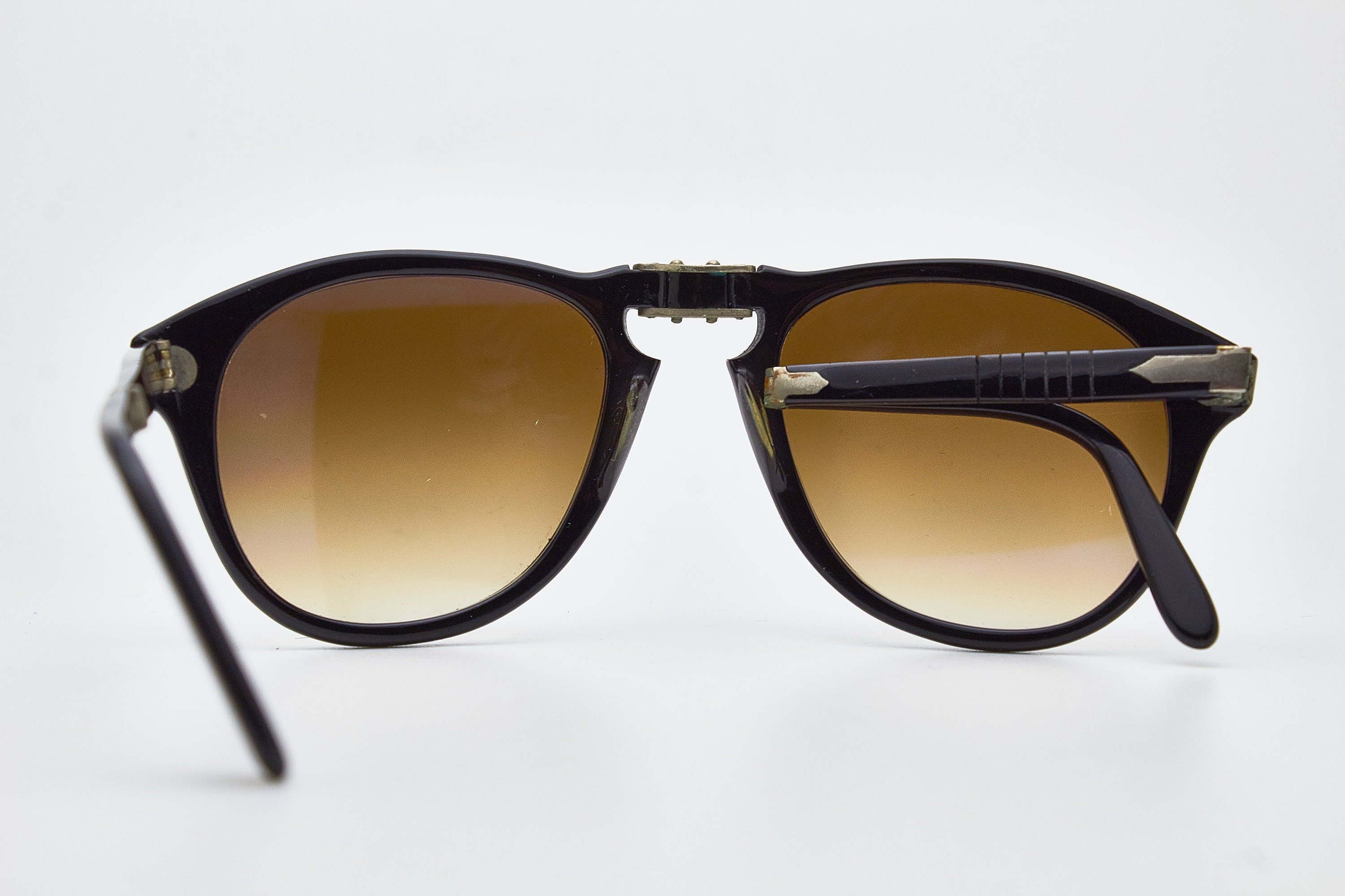 Original Vintage Sunglasses Persol Ratti 714/N, Black Folding 