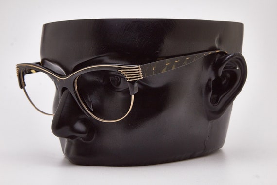Vintage Paloma Picasso Sunglasses, 1980s Black & Gold  display picture 1